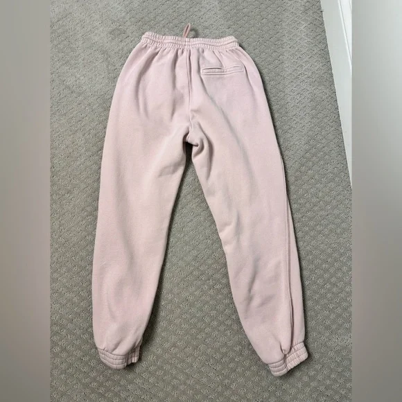 Sz S Aerie jogger sweatpants baby pink rose blush elastic waits pockets - Picture 4 of 8